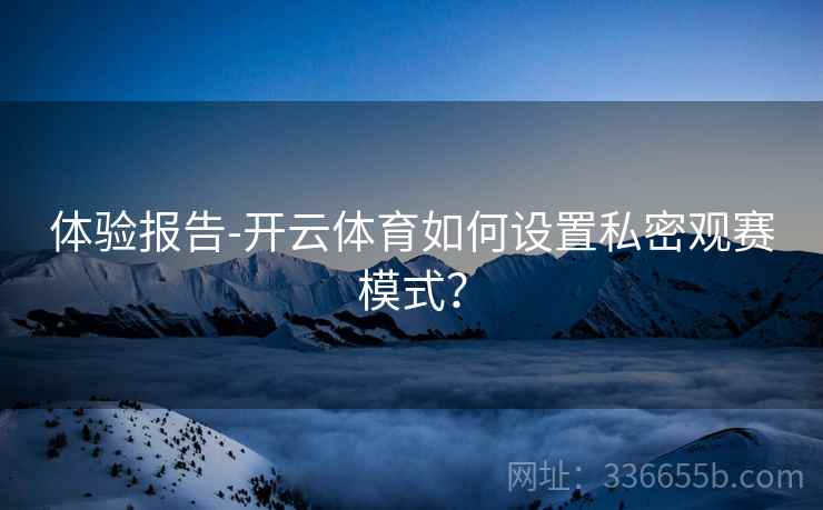 体验报告-开云体育如何设置私密观赛模式？