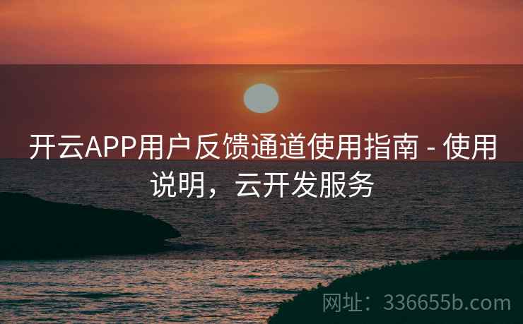 开云APP用户反馈通道使用指南 - 使用说明，云开发服务  第1张